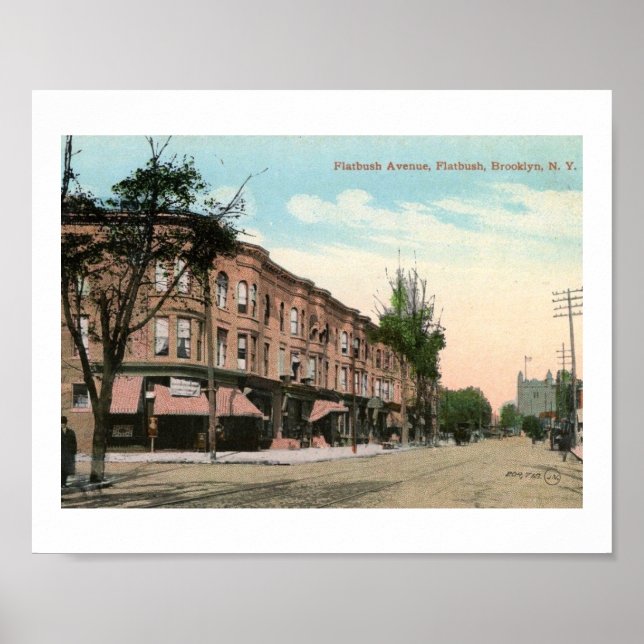 Poster Flatbush Ave., Brooklyn, New York Vintage (Frente)