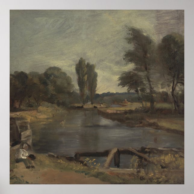 Poster Flatford Lock - John Constable (Frente)