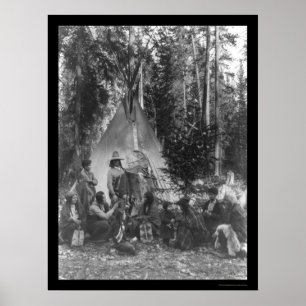 Pôster Flathead Indian Pre-Christmas Gathering 1916