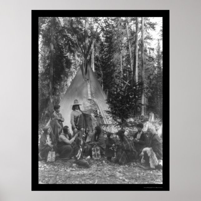 Pôster Flathead Indian Pre-Christmas Gathering 1916 (Frente)