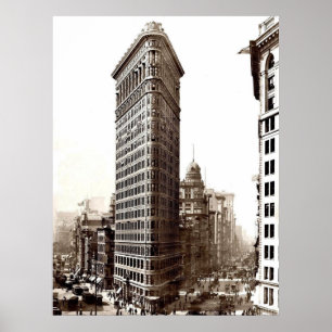 Poster Flatiron que constrói 1910