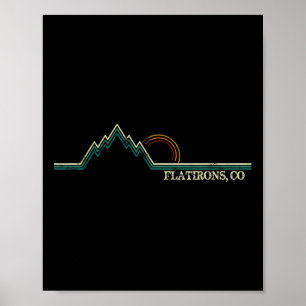 Poster Flatirons Colorado Retro Montanhismo Verão