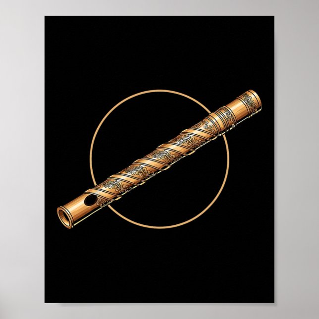 Poster Flauta do Senhor Krishna Nsuri Deus Hindu Espiritu (Frente)