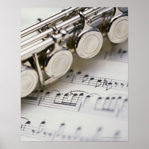 Pôster Flauta na partitura