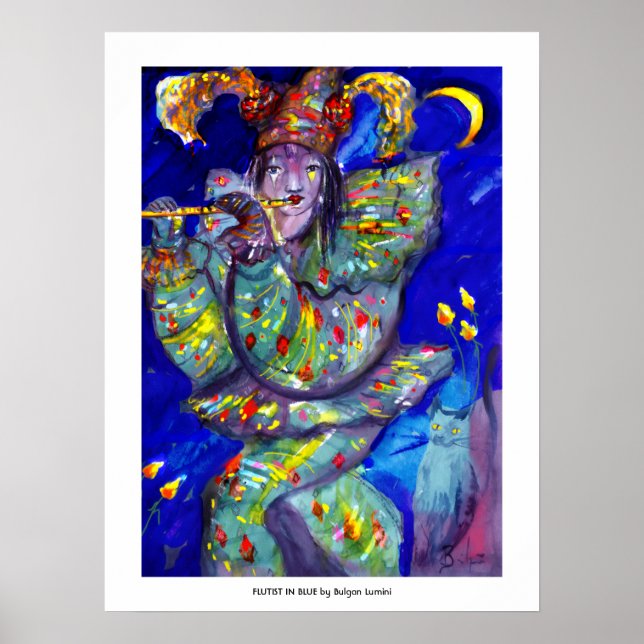 Poster FLAUTISTA EM AZUL / Noite de Carnaval Veneziano (Frente)