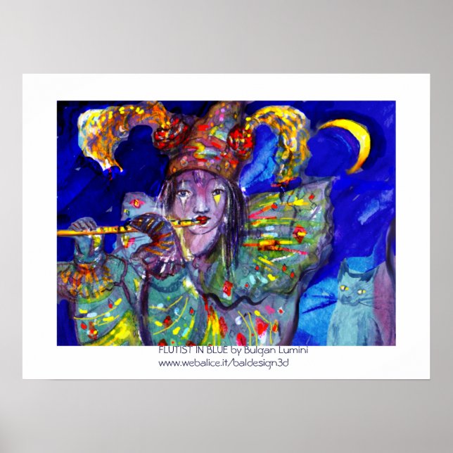 Pôster FLAUTISTA EM AZUL / Noite de Carnaval Veneziano (Frente)