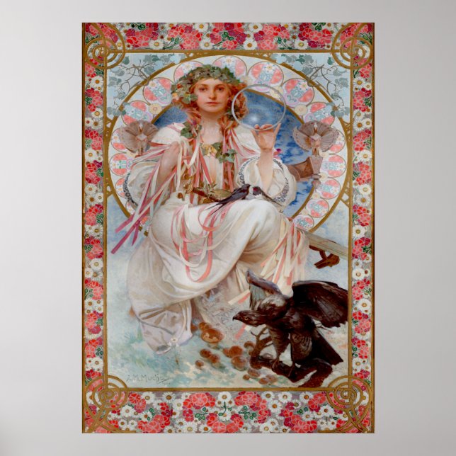 Poster Flávia por Alphonse Mucha (Frente)