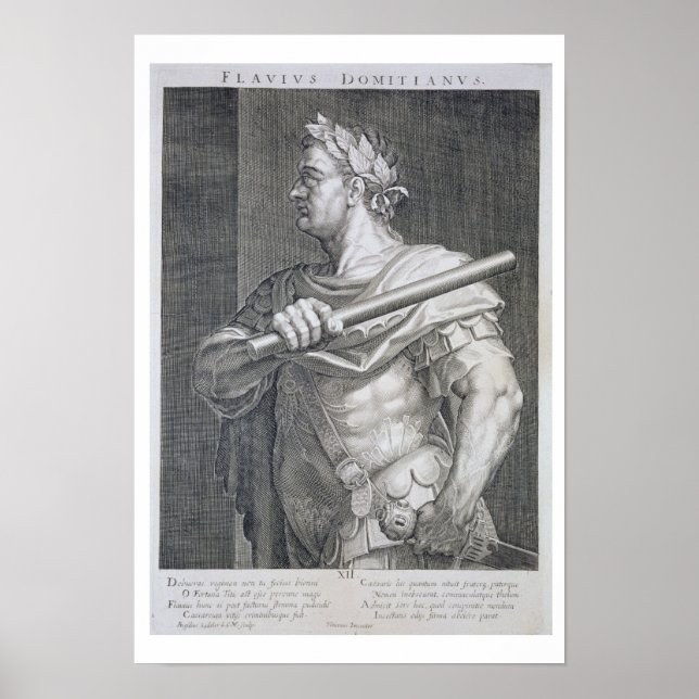 Pôster Flavius Domitian (AD 51 - AD 96) Imperador de Roma (Frente)
