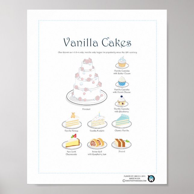 Poster Flavor de bolos, baunilha, 8X10 (Frente)