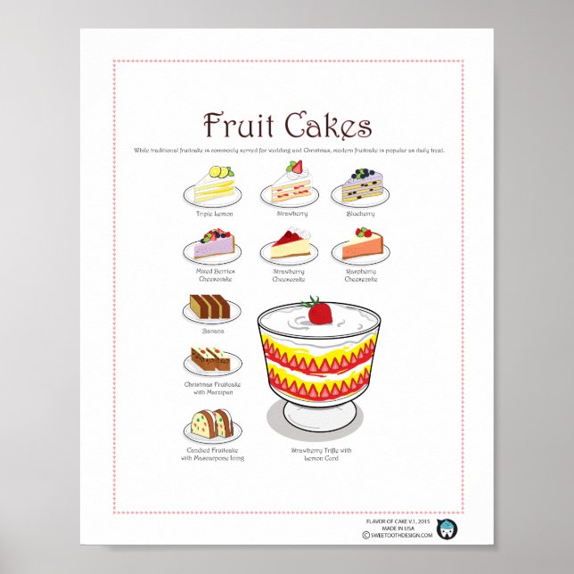 Poster Flavor de bolos, frutsacas, 8X10 (Frente)