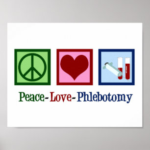 Poster Flebotomista Paz Amor Flebotomia Consultório