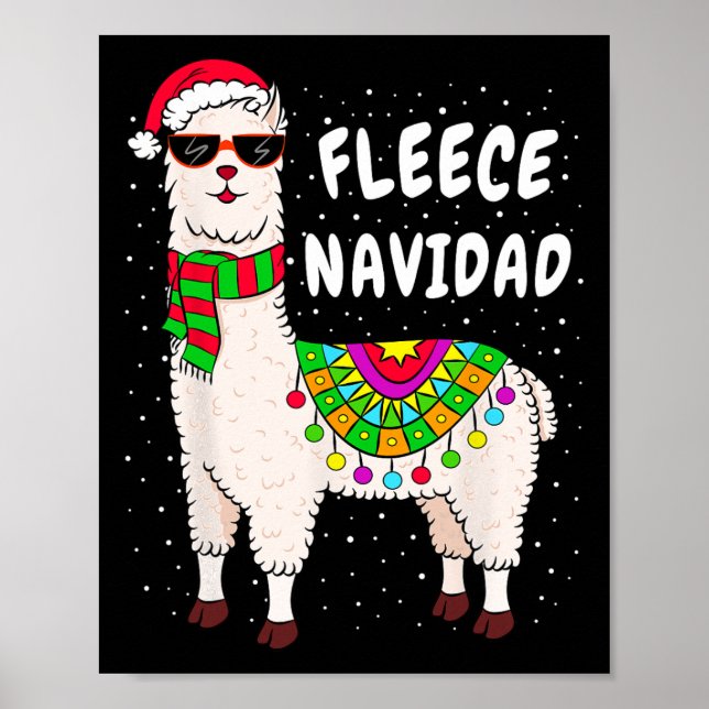 Poster Fleece Feliz Navidad Llama Natal Gif (Frente)