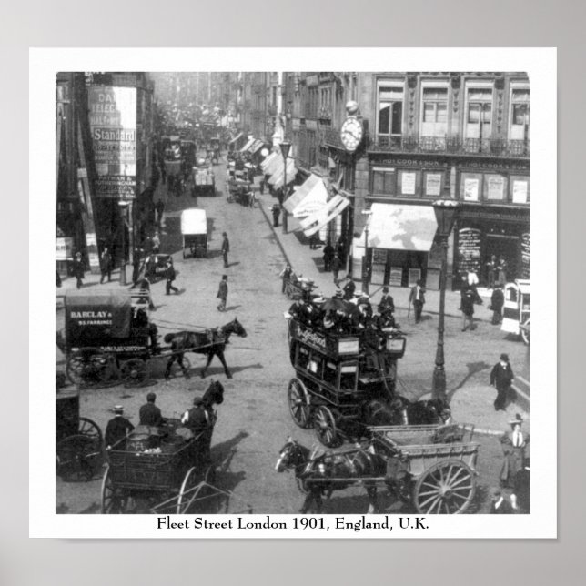 Poster Fleet Street London 1901 Inglaterra (Frente)