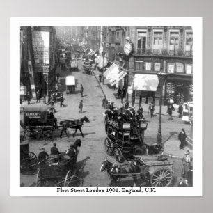 Poster Fleet Street Londres Inglaterra 1901