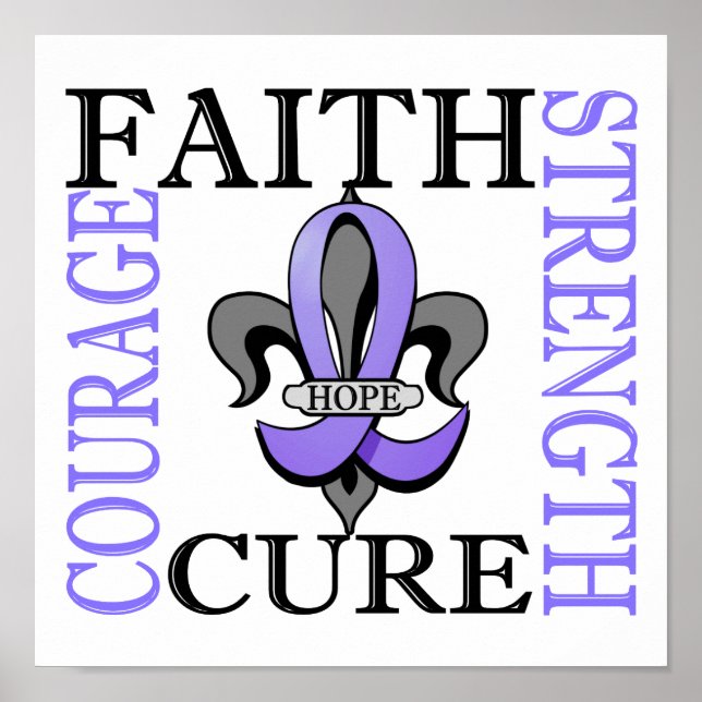 Poster Fleur De Lis 3 Cancer Esofágico (Frente)