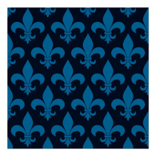 Pôster Fleur de lis Pattern francês