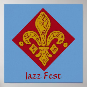 Pôster Fleur De Lis Red, Jazz Fest