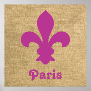 Poster Fleur de Lys de Moods Parisienses Magenta