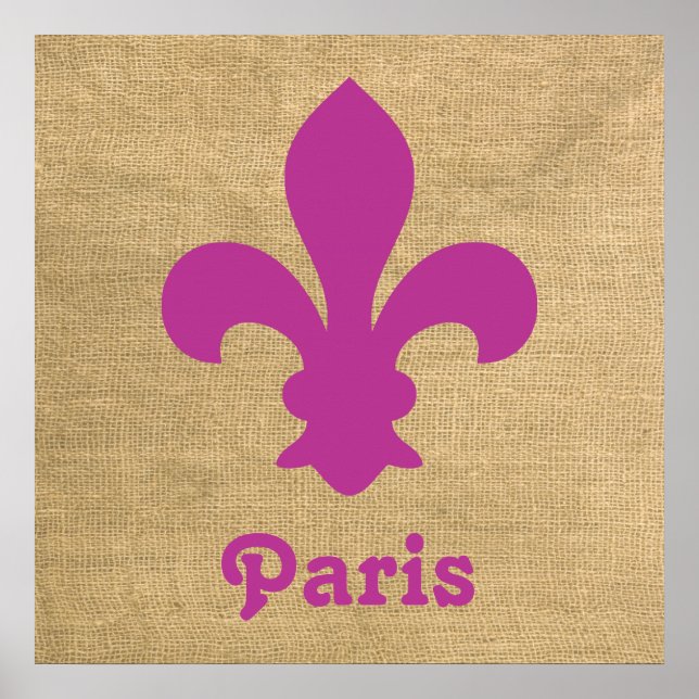 Poster Fleur de Lys de Moods Parisienses Magenta (Frente)
