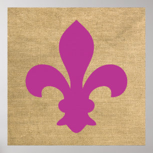 Poster Fleur de Lys de Moods Parisienses Magenta
