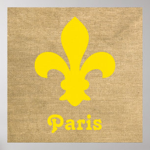 Poster Fleur de Lys - Moods Parisienses Amarelos