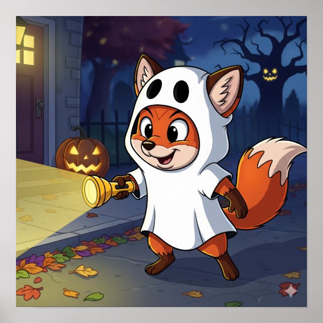 Poster Flicker the Fox - Halloween Ghost (Frente)