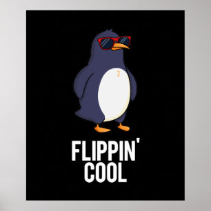 Poster Flippin Legal Penguin Pun Dark BG