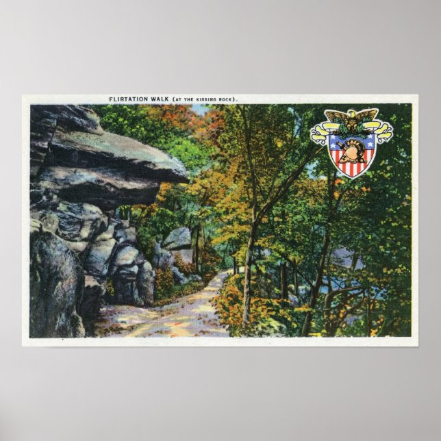 Pôster Flirtation Walk View of the Kissing Rock (Frente)