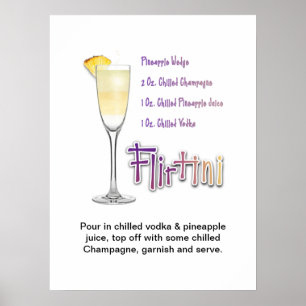 Poster Flirtini Cocktail Recebe art 18"x24"