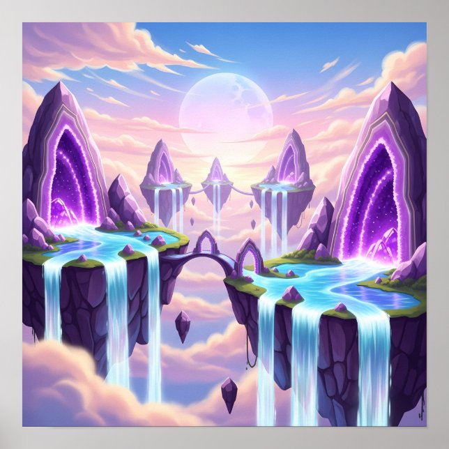 Poster Floating Crystal Kingdom above the Clouds (Frente)