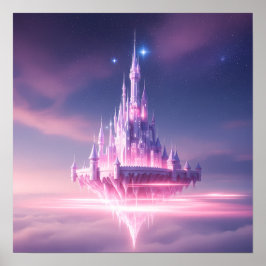 Poster Floating Dream Castle Above the Clouds