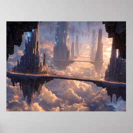 Poster Floating Metropolis in the Clouds