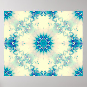 Poster Floco de neve de inverno azul congelado Água cong