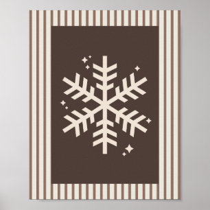 Poster Floco de neve marrom listrado