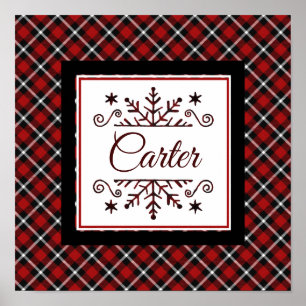 Poster Floco de neve personalizado da xadrez