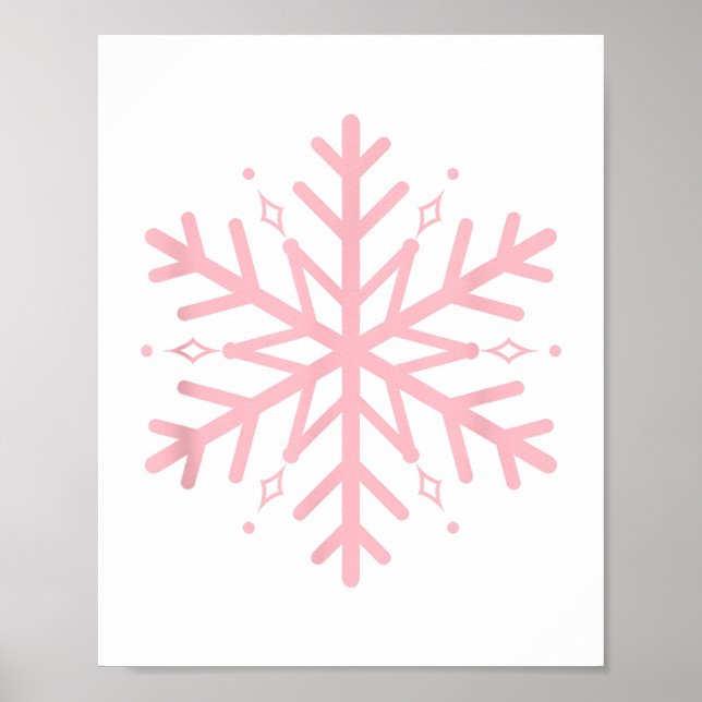 Poster Floco de neve rosa (Frente)