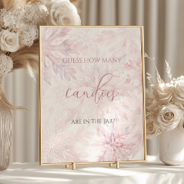 Poster Floco de Neve Rosa-chá de fraldas Adivinha Quantas