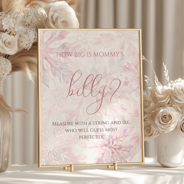 Poster Floco de neve rosa chá de fraldas Quão grande é a  (Criador carregado)