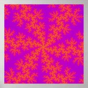 Pôster Floco de neve rosa e laranja