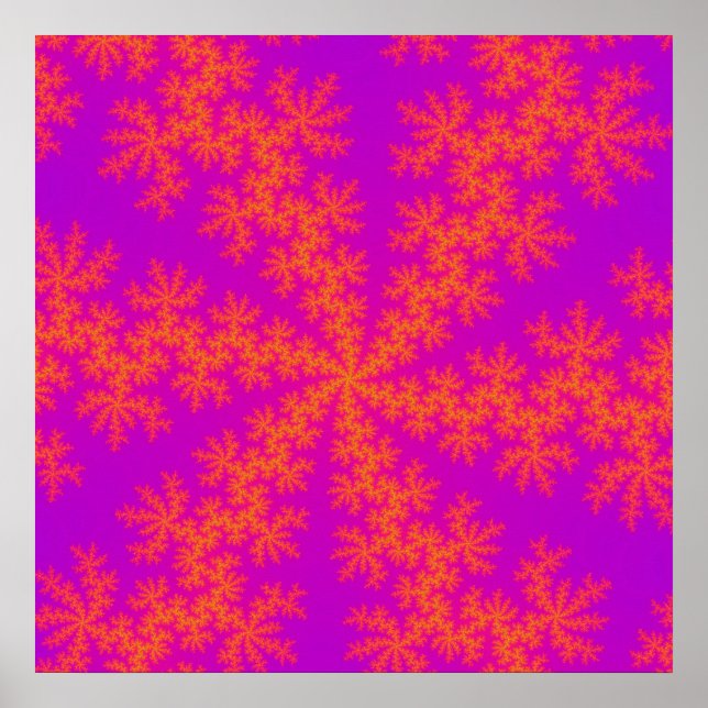 Pôster Floco de neve rosa e laranja (Frente)