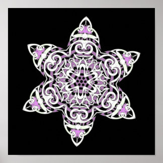 Poster Floco de neve tribal intricado