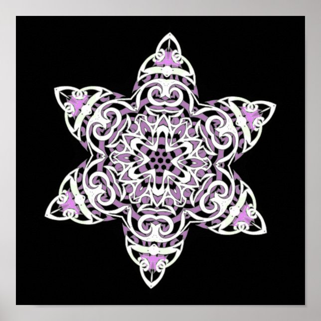 Poster Floco de neve tribal intricado (Frente)