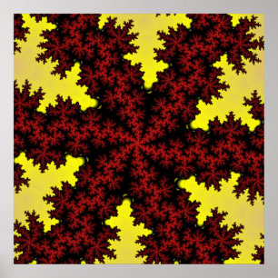 Poster Floco de neve vermelho e amarelo
