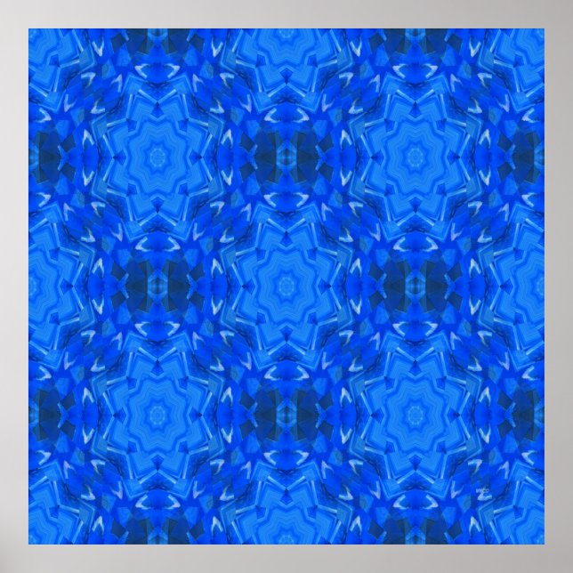 Poster Flocos de neve azuis gelados.... (Frente)