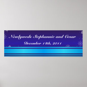 Poster Flocos de neve branca de faixa personalizada de 22