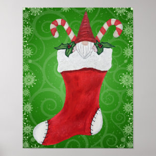 Poster Flocos de neve do Gnome Candy Canes