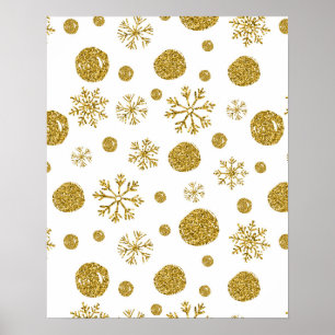 Poster Flocos de neve do ouro 1