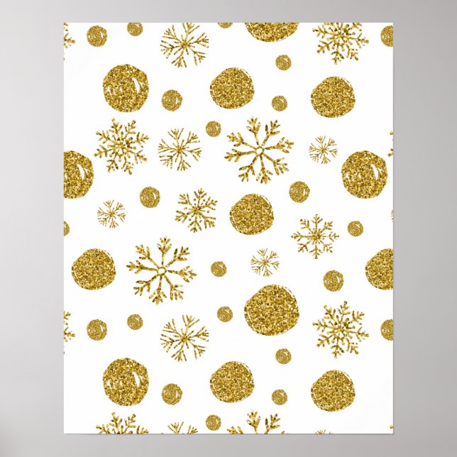 Poster Flocos de Neve Dourados 1 (Frente)