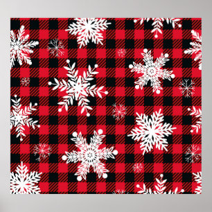 Poster Flocos de neve e Xadrez de Buffalo: Charme de inve