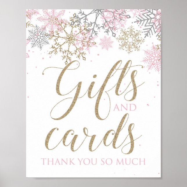 Poster Flocos de neve em Onederland Winter Gifts and Card (Frente)